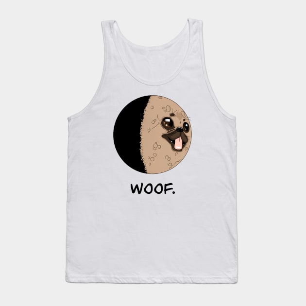 Pug in the Moon Tank Top by ra7ar